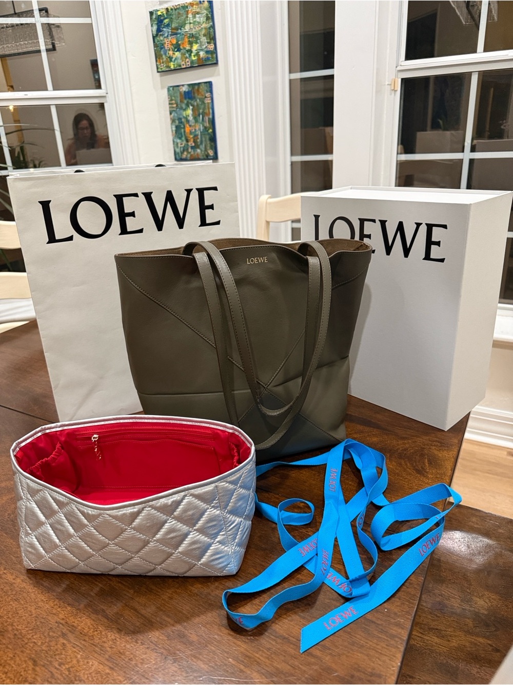 Authentic LOEWE Puzzle Fold Tote Bag with Organizer